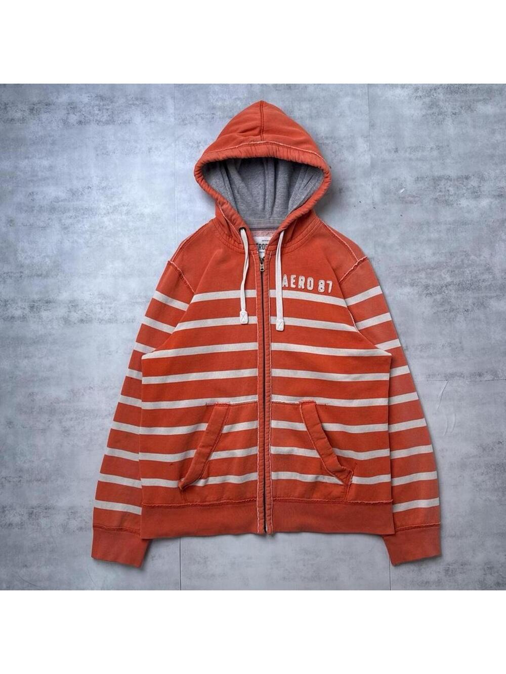 Y2K Aeropostale Orange Zip Up Hoodie Jacket